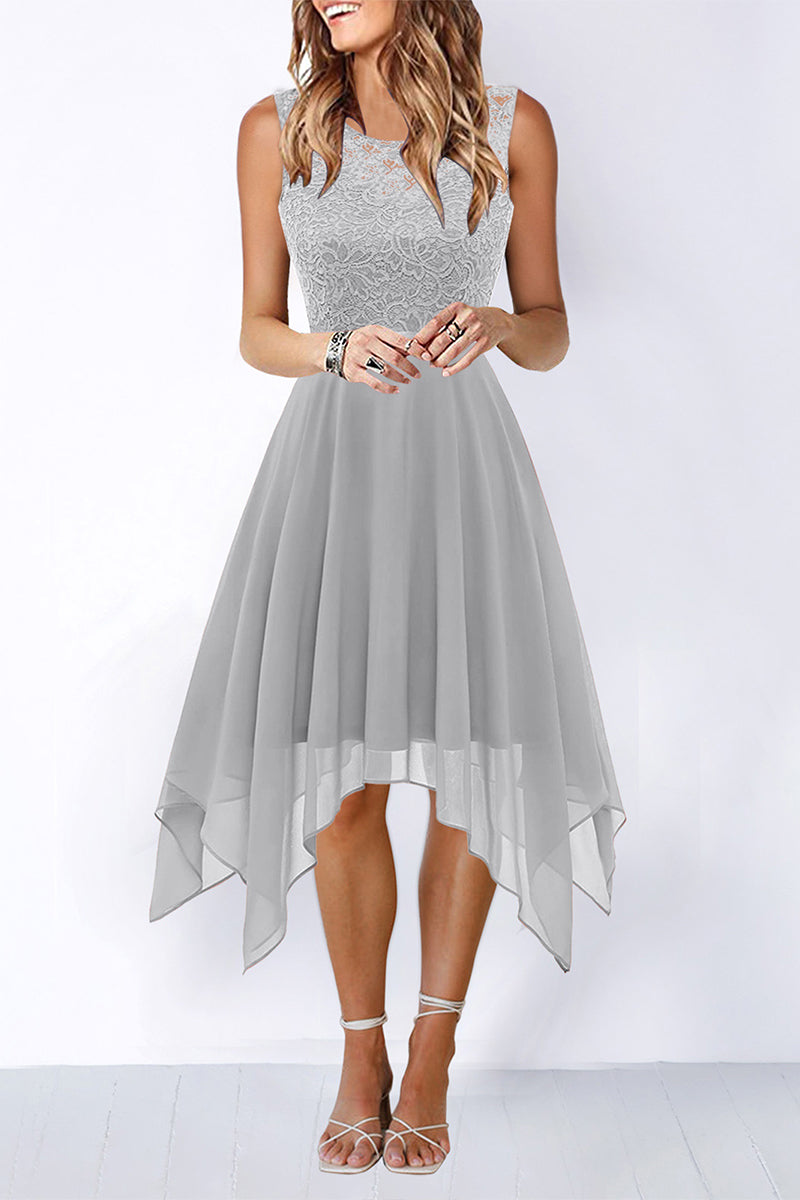 Elegant Formal Solid Ammetrical O Neck Evening Dress Dresses(8 Colors)