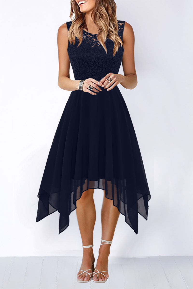Elegant Formal Solid Ammetrical O Neck Evening Dress Dresses(8 Colors)