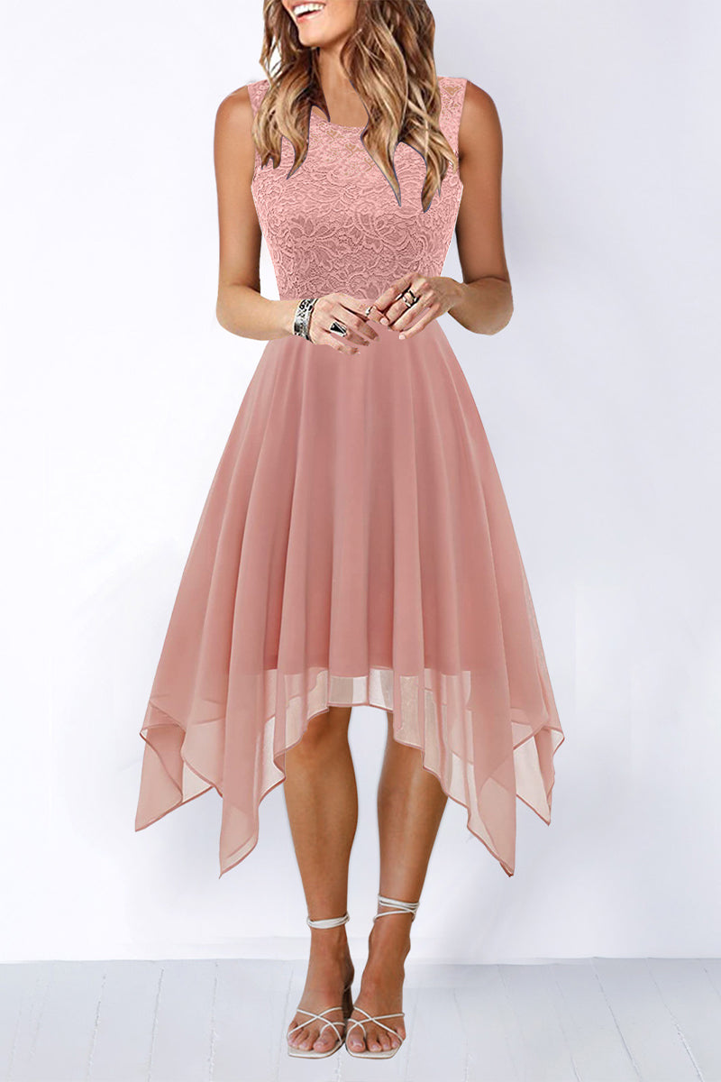 Elegant Formal Solid Ammetrical O Neck Evening Dress Dresses(8 Colors)