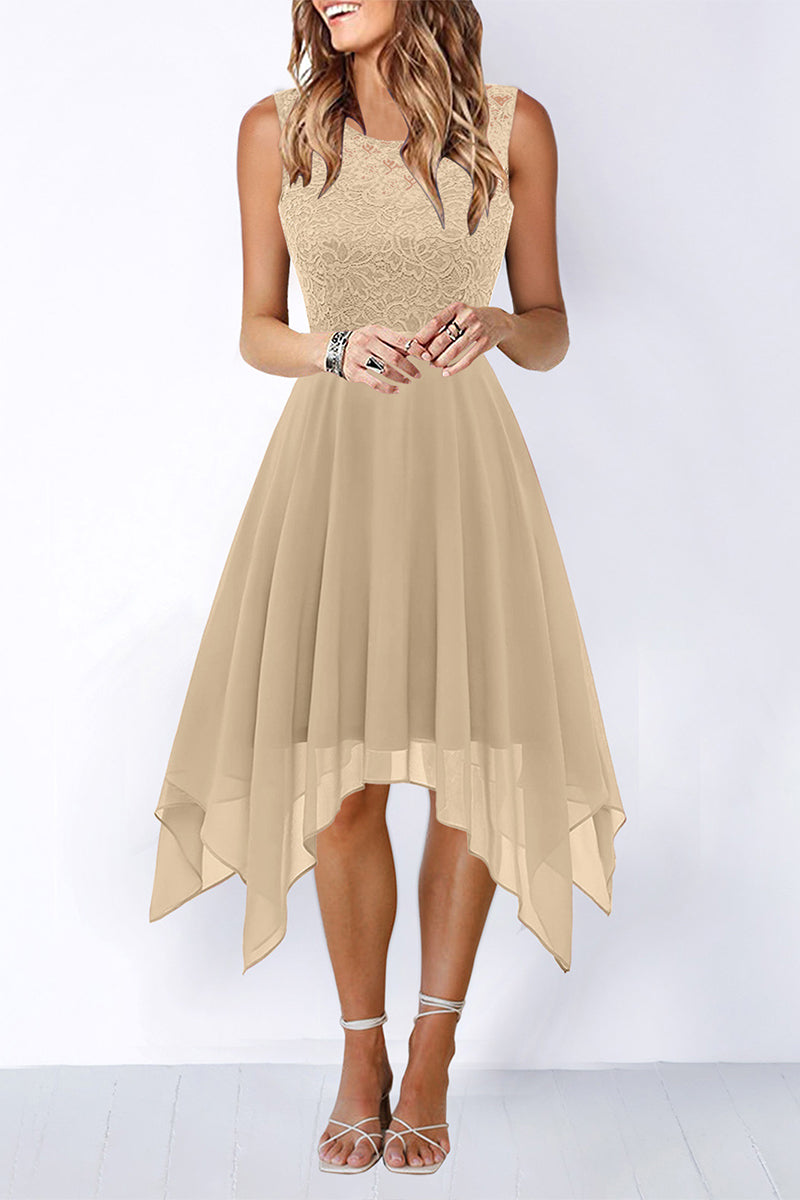 Elegant Formal Solid Ammetrical O Neck Evening Dress Dresses(8 Colors)