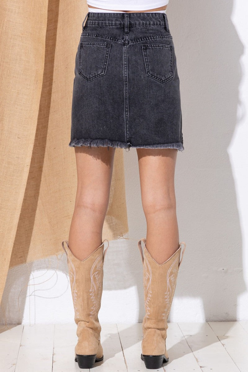 Casual Patchwork Tassel High Waist Skinny Denim Skirts(3 Colors)