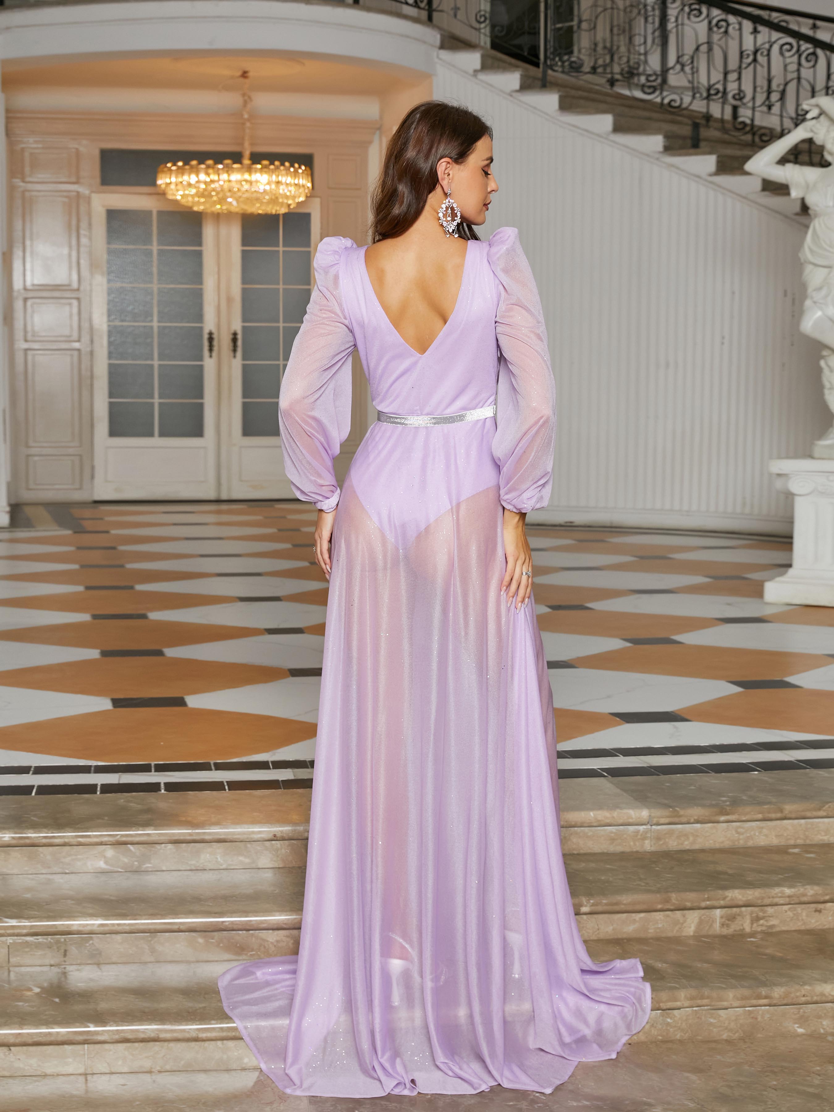 Sexy Deep-V Neck Long Sleeve Party Dress RJ11122
