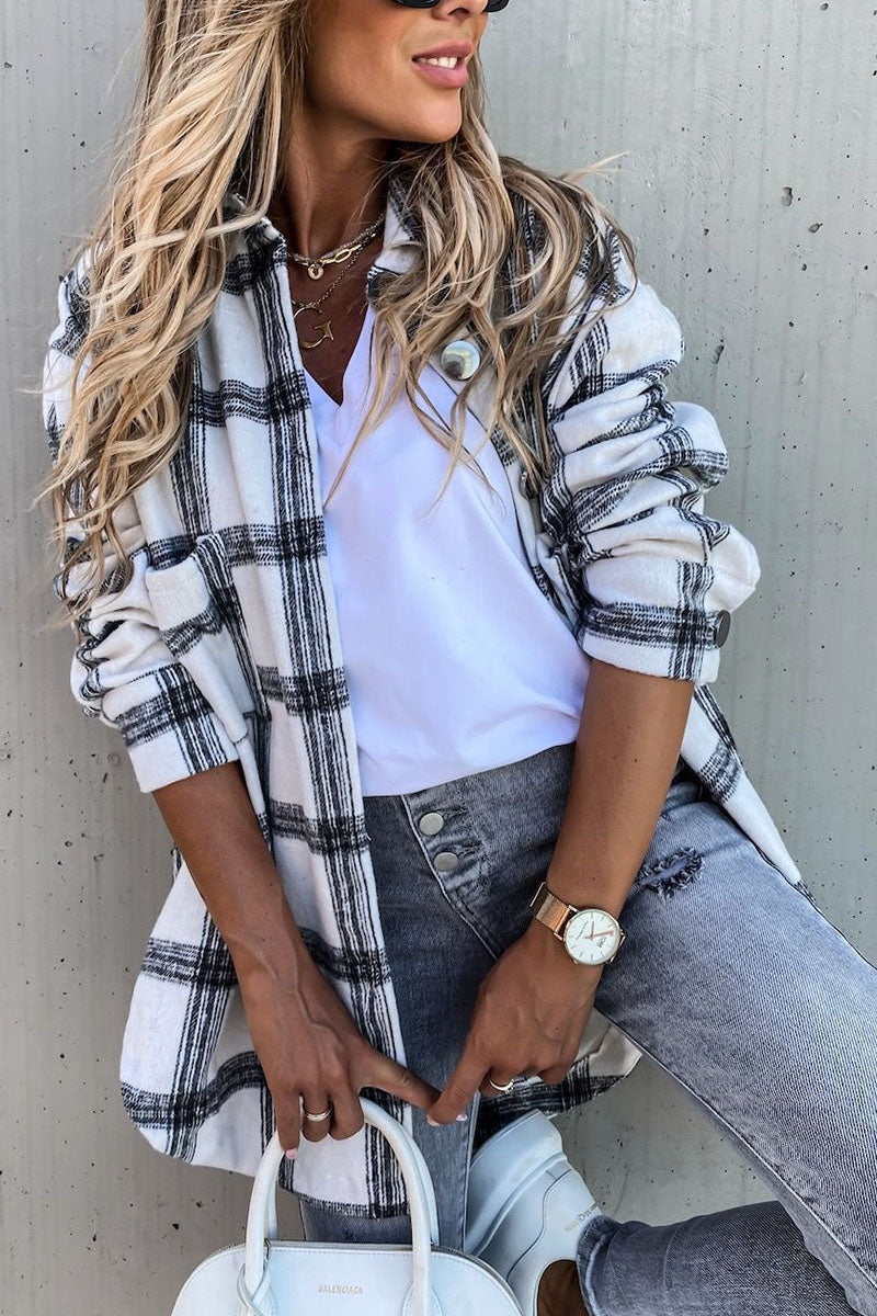 Fashion Sexy Plaid Turndown Collar Blouses