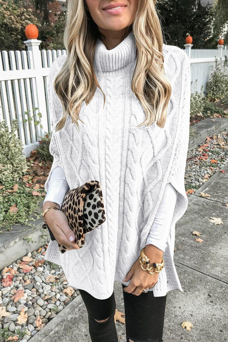 Fashion Casual Solid Pullovers Turtleneck Tops