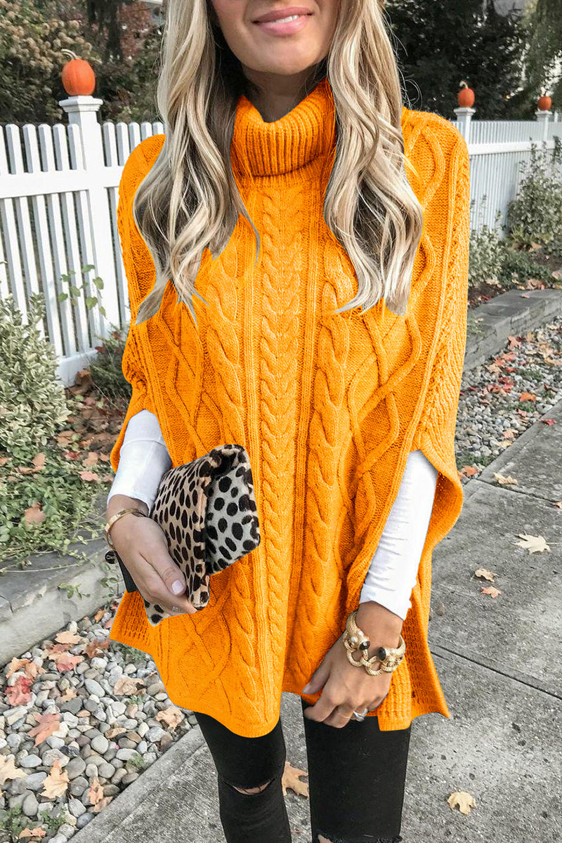 Fashion Casual Solid Pullovers Turtleneck Tops