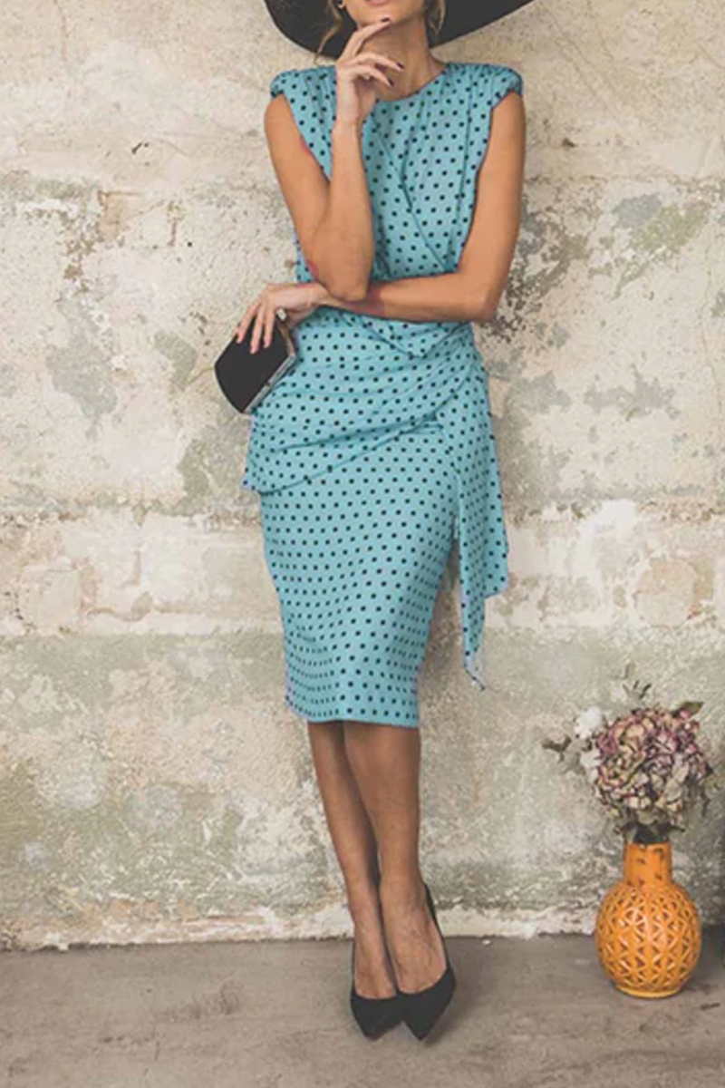 Sexy Print Patchwork O Neck Pencil Skirt Dresses