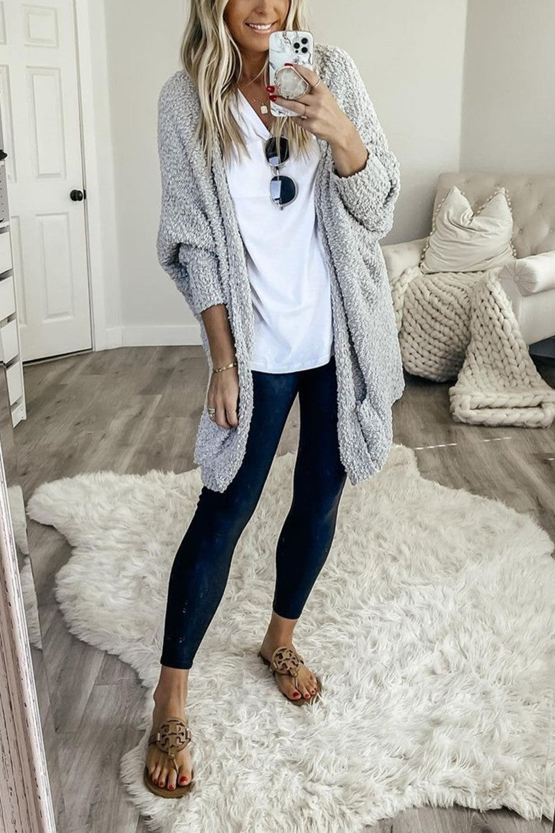 Casual Daily Solid Cardigan Cardigan Collar Tops