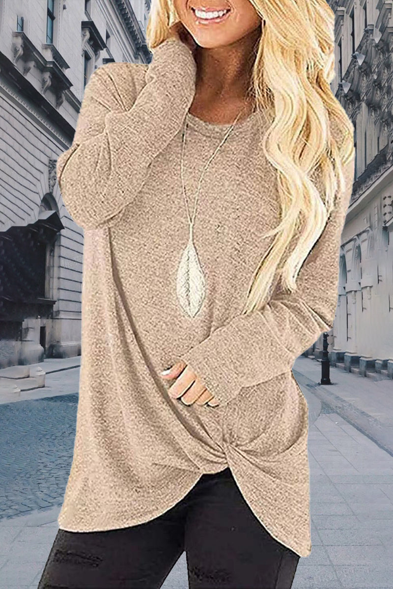 Casual Solid Solid Color O Neck Tops