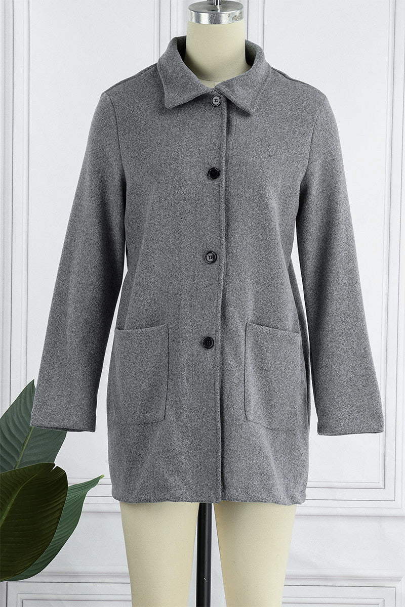 Casual Solid Solid Color Mandarin Collar Outerwear(6 Colors)