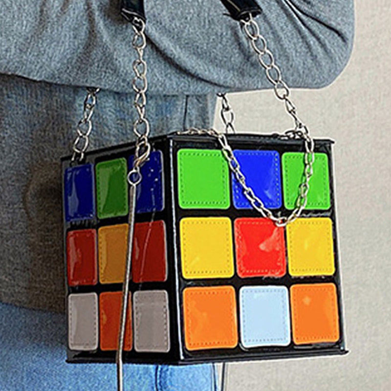 Casual Patchwork Contrast Zipper Bags