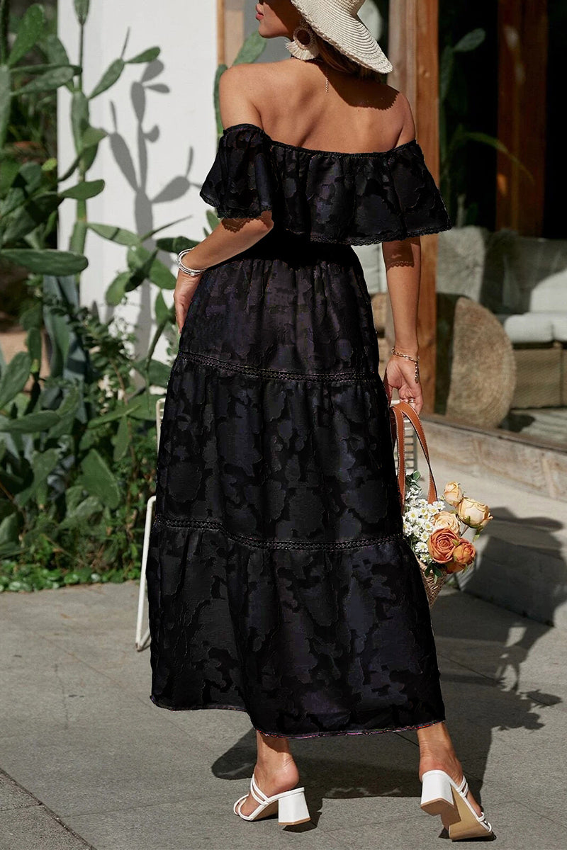 Sweet Elegant Solid Lace Off the Shoulder A Line Dresses