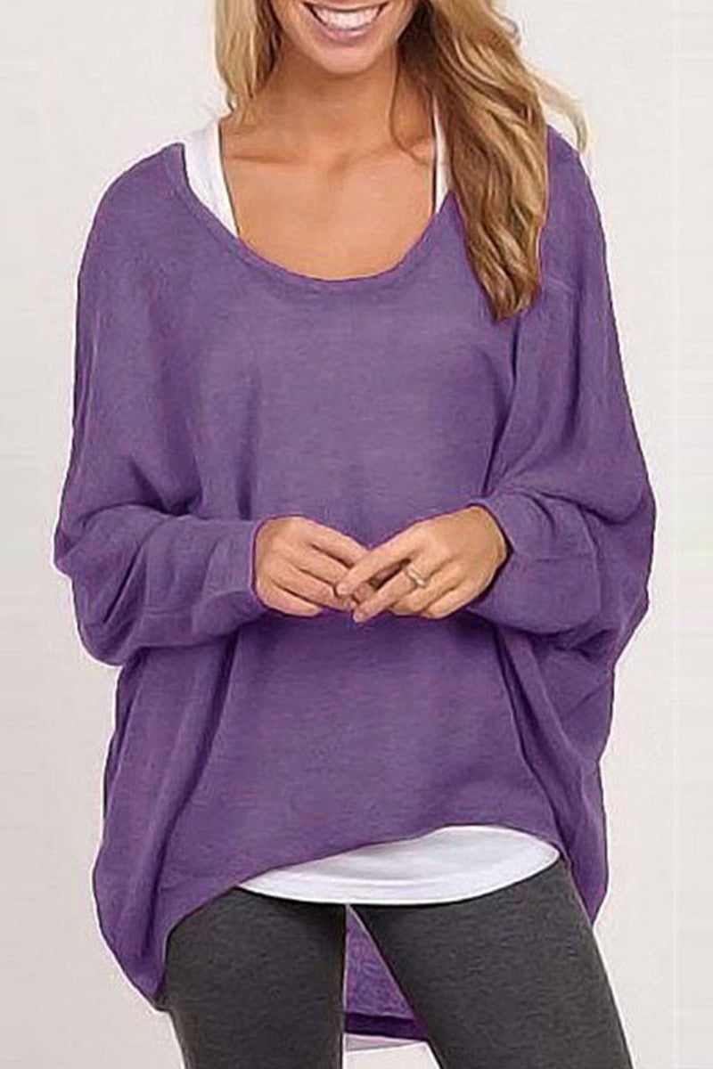 Casual Solid Patchwork O Neck Sweaters(8 Colors)