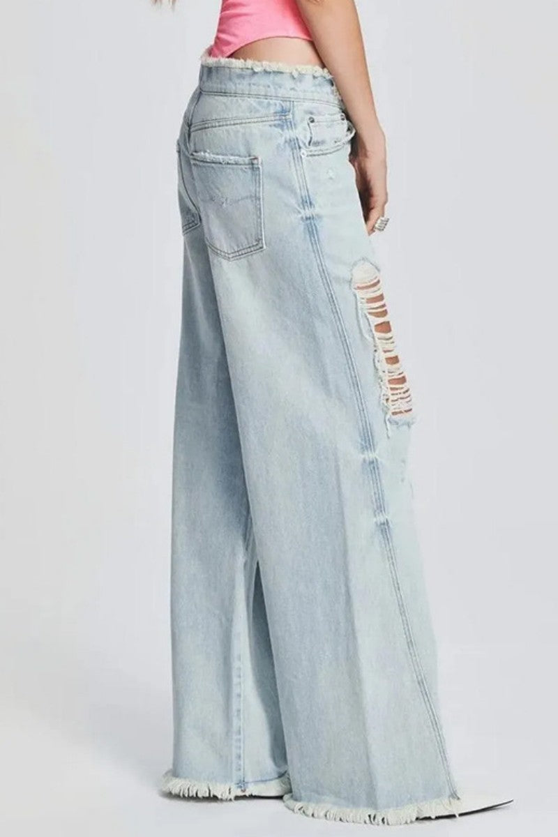 Casual Ripped Patchwork Denim Jeans (Subject To The Actual Object,5Colors)