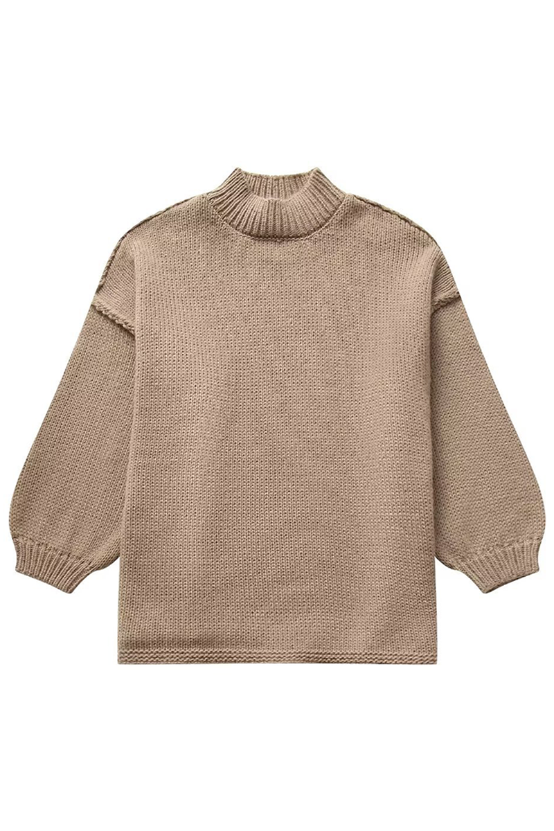 Casual Daily Solid Color O Neck Sweaters(4 Colors)