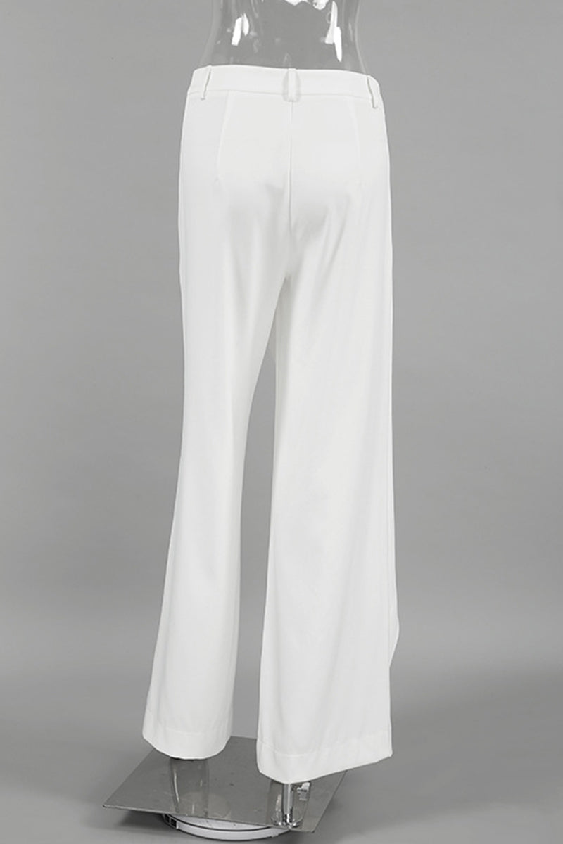 Casual Daily Buttons Irregular High Waist Wide Leg Bottoms