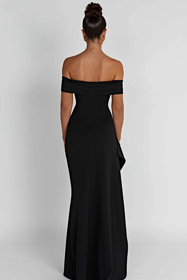 Sexy Lady Off Shoulder High Slit Maxi Dress