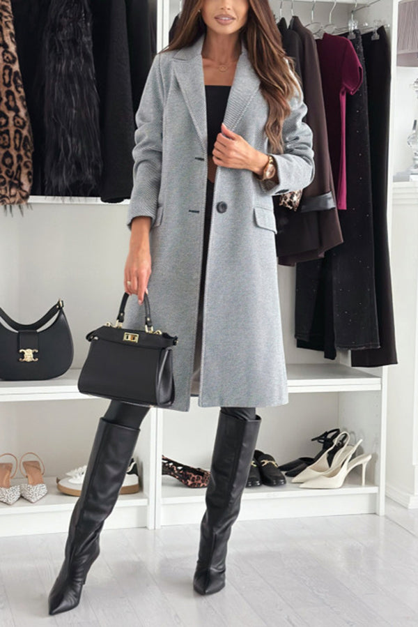 Fashionable Casual Lapel Long Sleeve Single Breasted Loose Coat