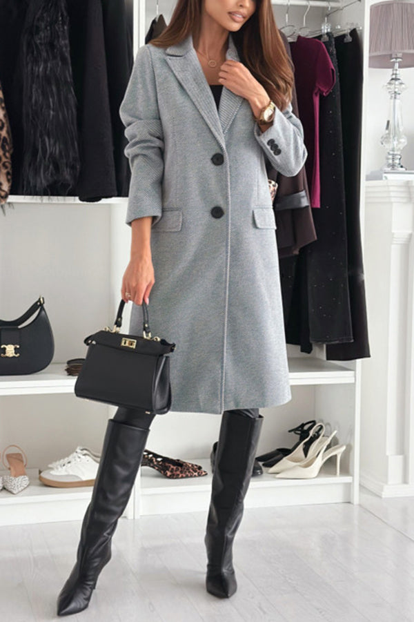 Fashionable Casual Lapel Long Sleeve Single Breasted Loose Coat