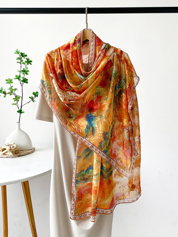 Printed See-Through Shawl&Scarf