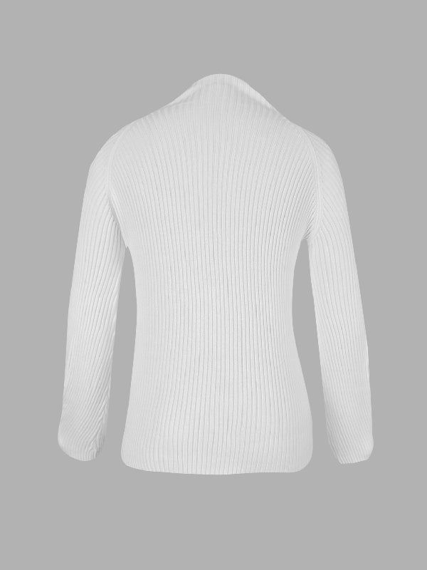 Simple Loose Solid Color High-Neck Sweater