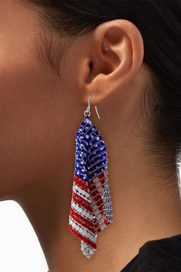 American Flag Soft Metal Earrings