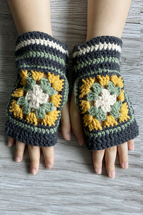 Four-leaf Clover Crochet Half-finger Gloves