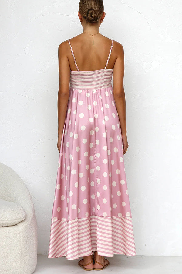 Bailey Unique Print Back Smocked A-line Slip Maxi Dress