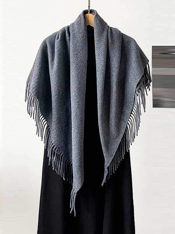 Solid Color Tasseled Shawl&Scarf