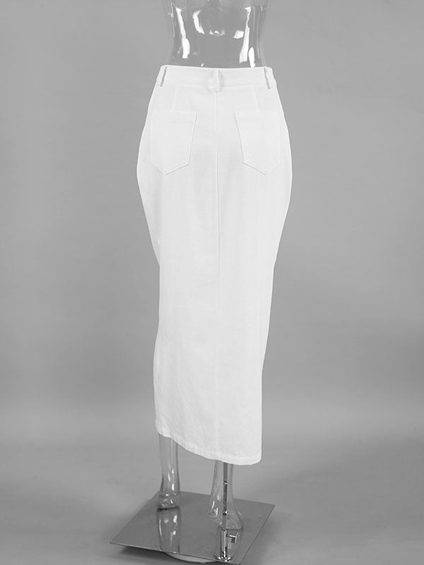 Bodycon Split-Front Split-Joint Skirts