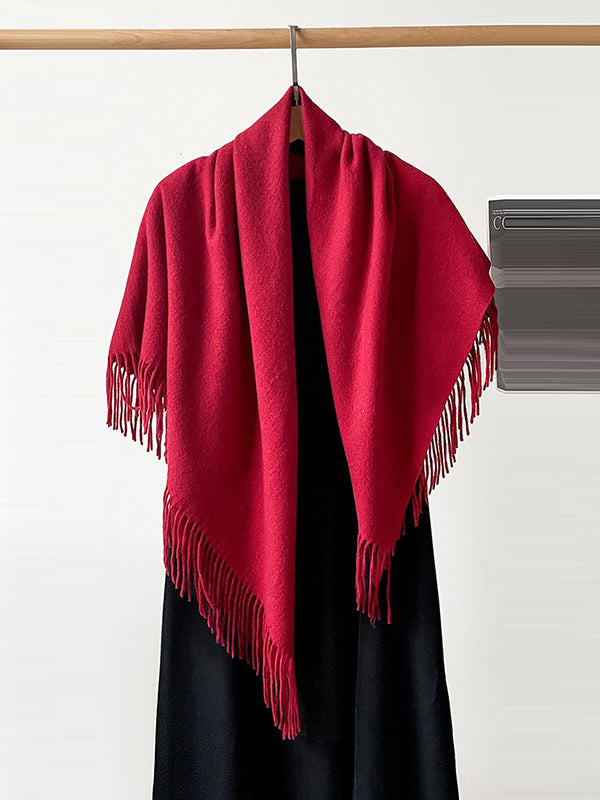 Solid Color Tasseled Shawl&Scarf