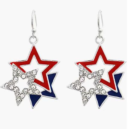 American Flag Soft Metal Earrings