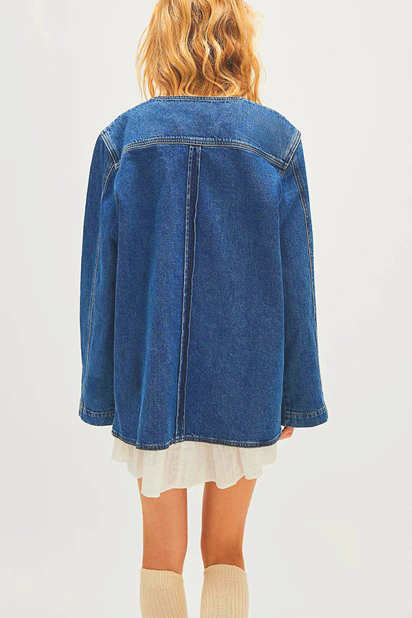 Fashionable Retro Casual Loose Denim Jacket