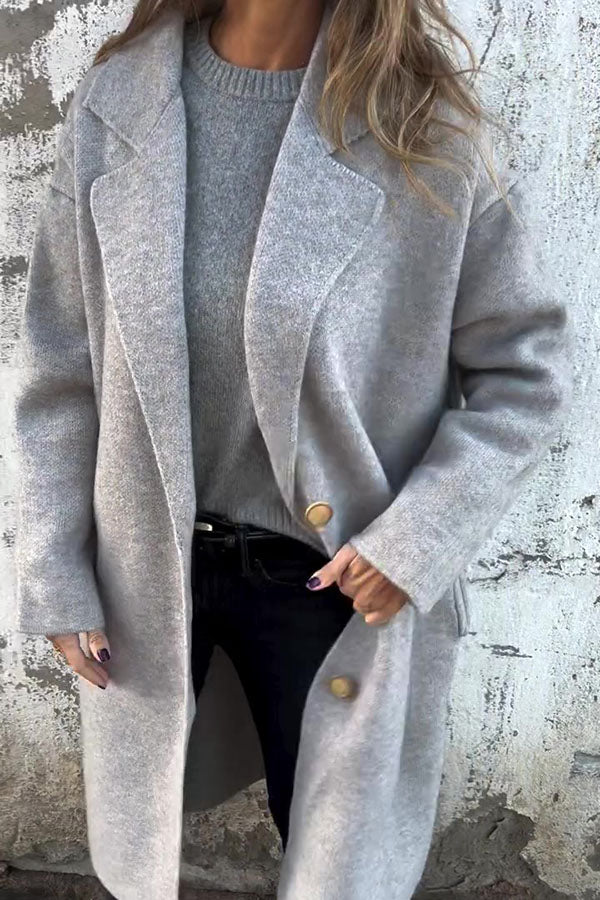 Solid Color Lapel Long Sleeve Loose Casual Jacket