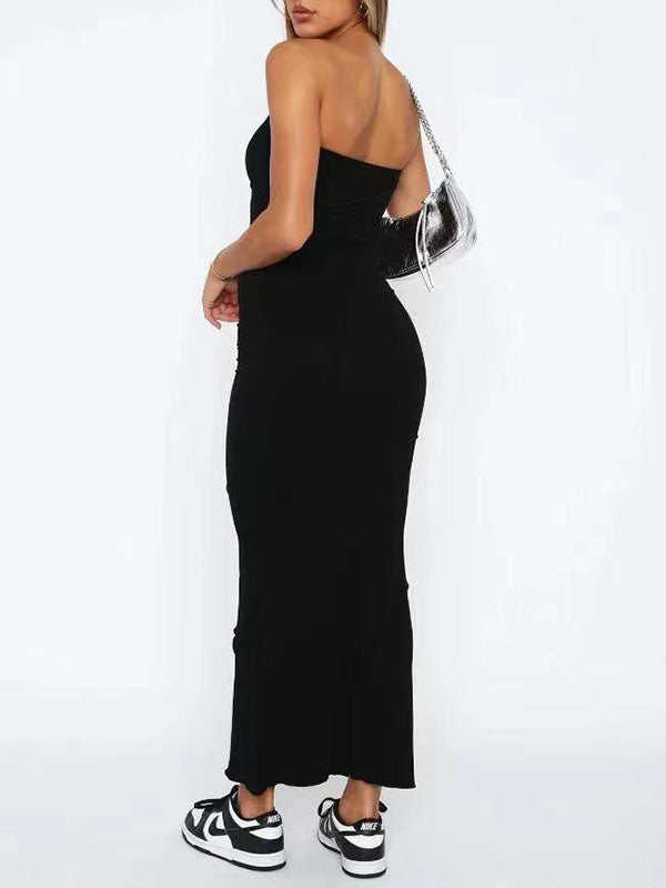 Bodycon Sleeveless Split-Joint Tube Evening Dresses Maxi Dresses