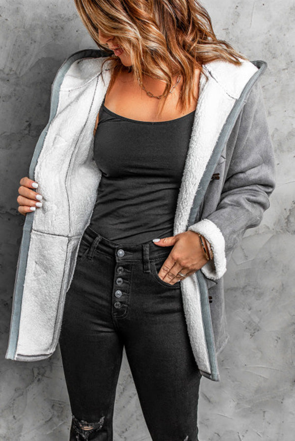 Cozy Sunday Charm Fleece Suede Hooded Coat