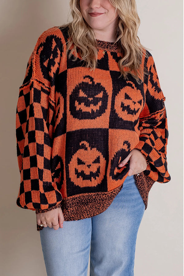 Halloween Relaxed Loose Crew Neck Sweater