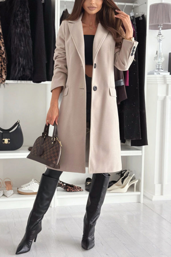 Fashionable Casual Lapel Long Sleeve Single Breasted Loose Coat