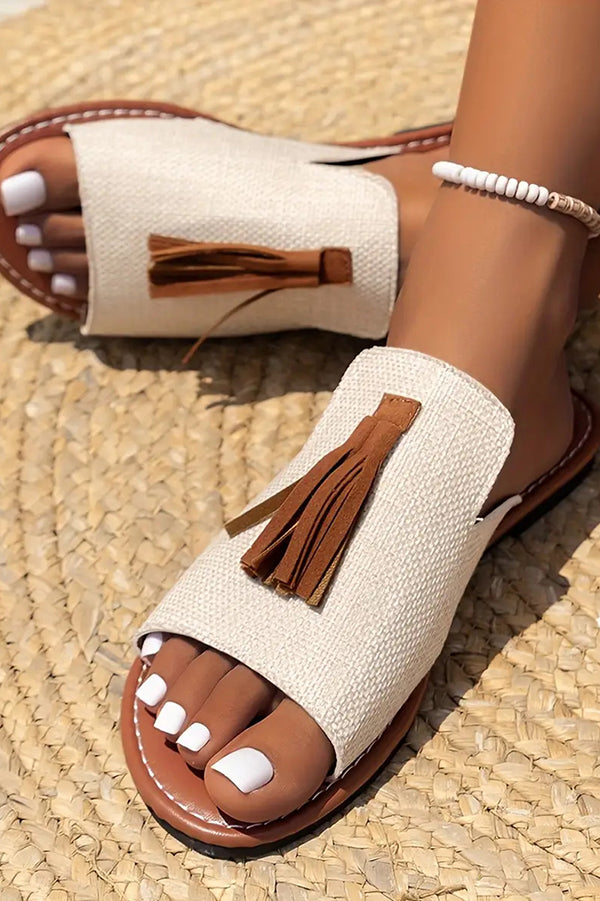 Fashionable Casual Tassel Flat Beach Sandals