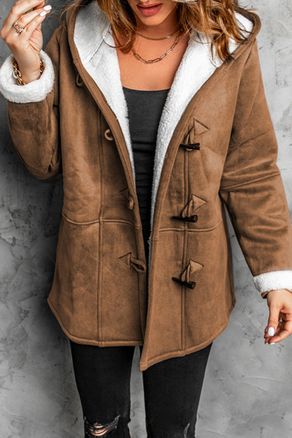 Cozy Sunday Charm Fleece Suede Hooded Coat