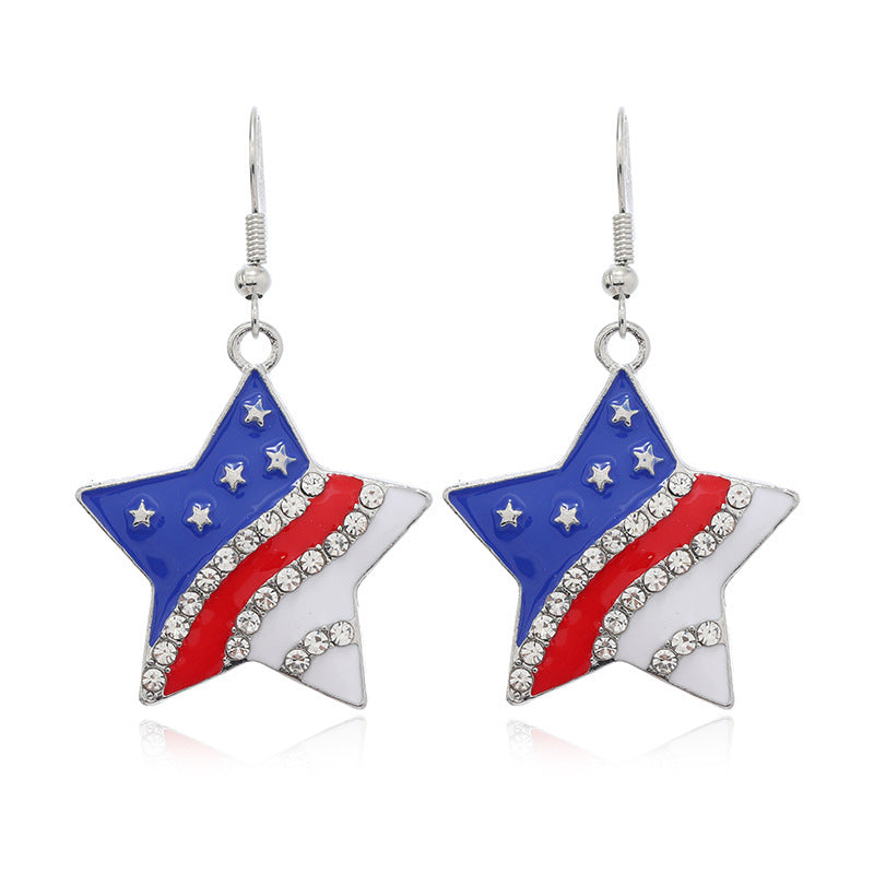 American Flag Soft Metal Earrings