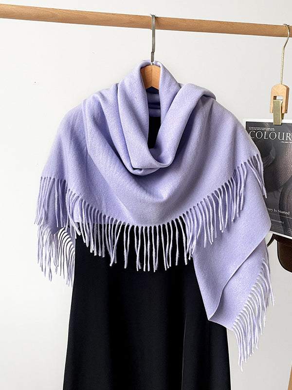 Solid Color Tasseled Shawl&Scarf