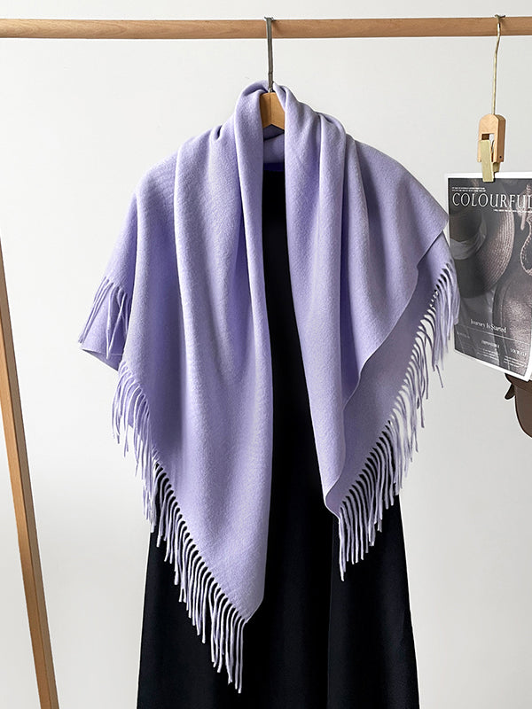 Solid Color Tasseled Shawl&Scarf