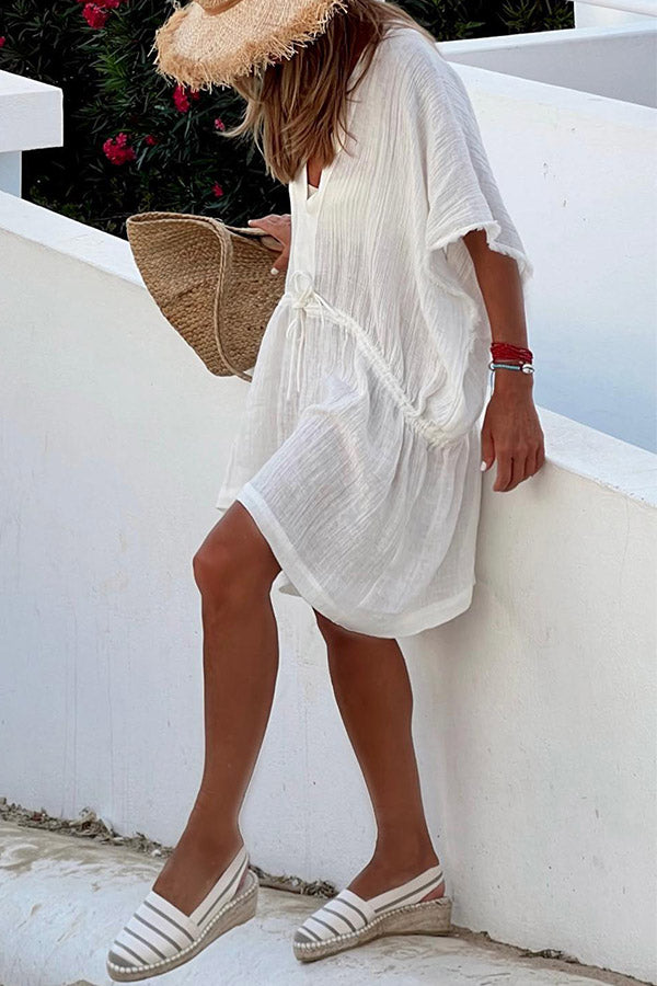 Drawstring Short Sleeve Dress