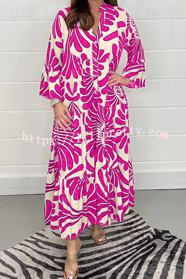 Budding Beauty Printed Swing Loose Maxi Dress