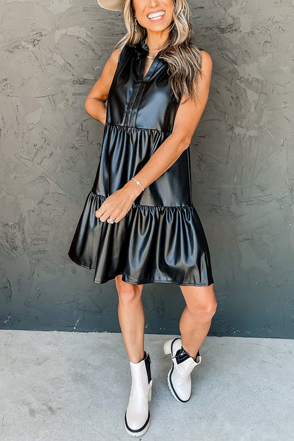 Not Your Sweetie Faux Leather Mini Dress