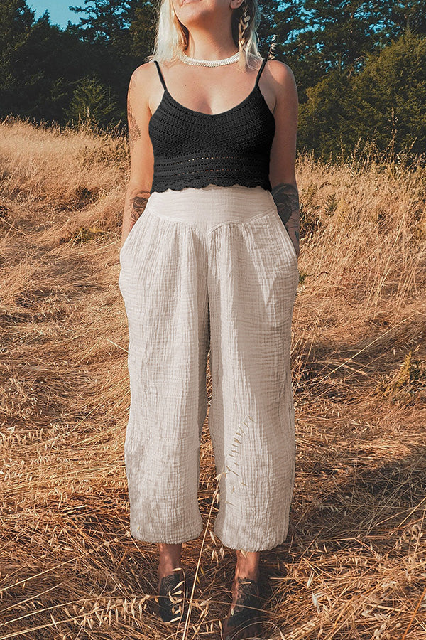 Loose wide leg trousers with leggings and sports trousers