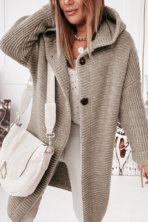 Hooded Knitwear Hood Collar Temperament Commuting Loose Cardigan Women's Sweater