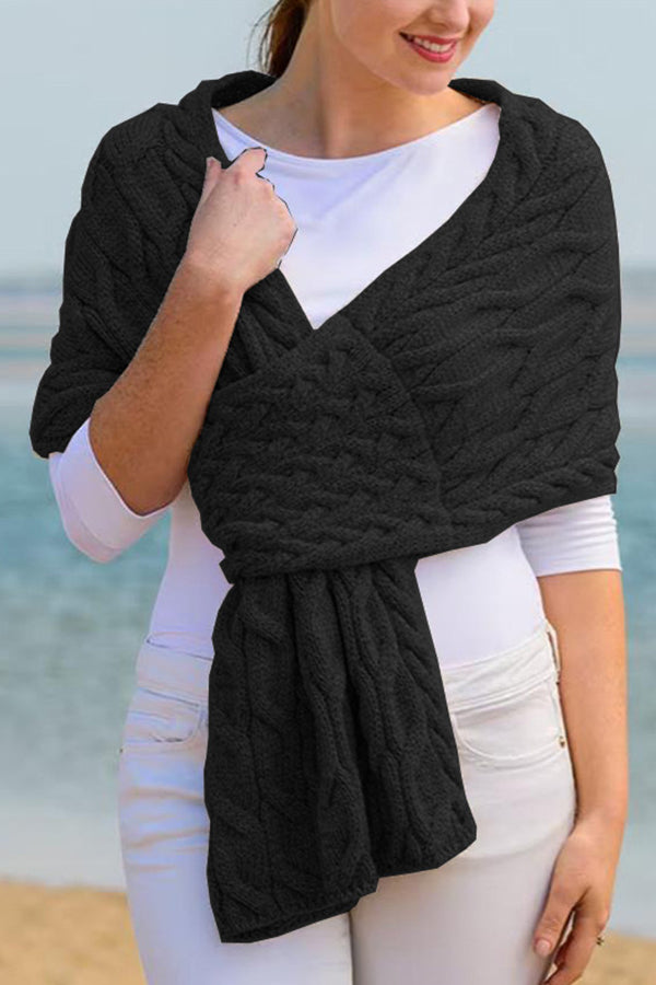 Fashionable women's knitted shawl scarf