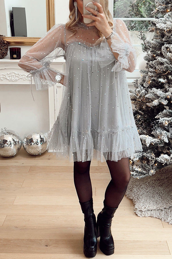 Twinkle Twinkle Little Star Tulle Babydoll Mini Dress