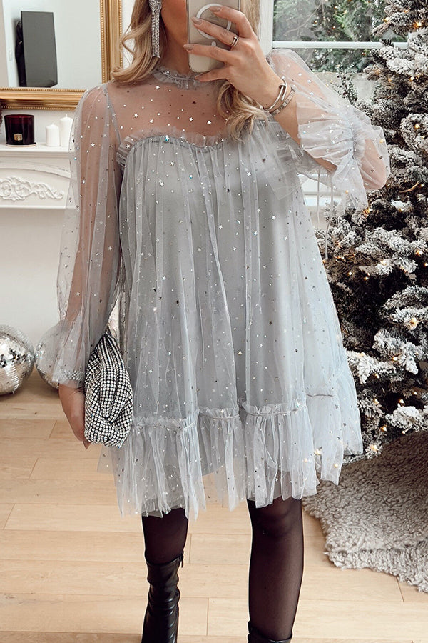 Twinkle Twinkle Little Star Tulle Babydoll Mini Dress